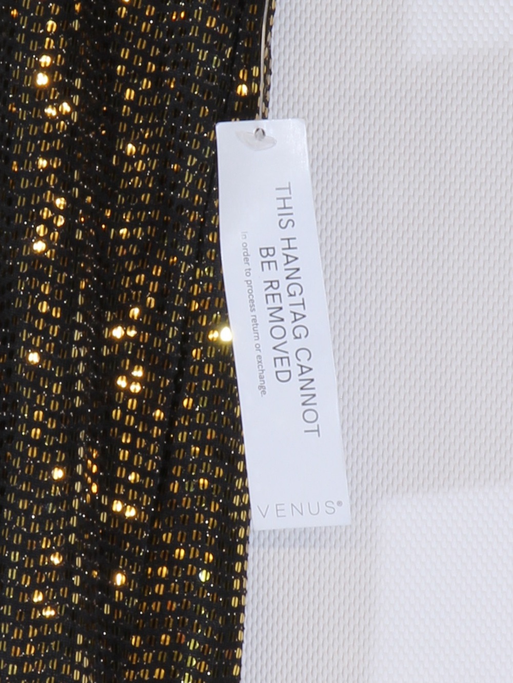 VENUS Gold Sequin Halter V‑Neck Wide‑Leg Jumpsuit NWT - Picture 3 of 7